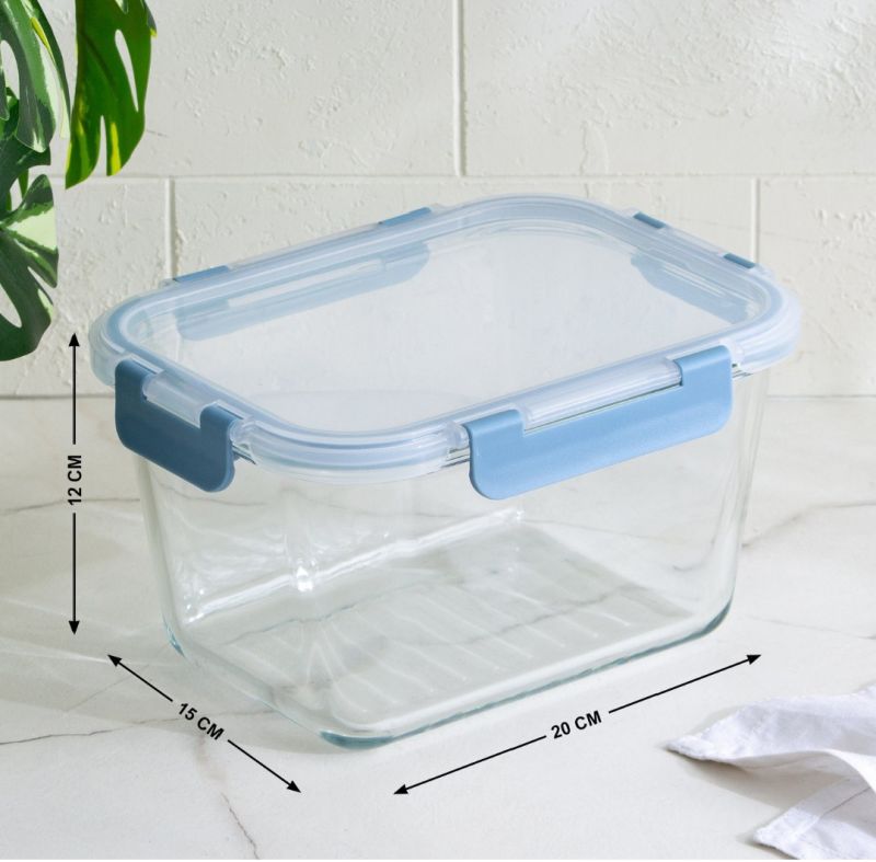 RPM-str-gc-020 Transparent Rectangle Glass Container