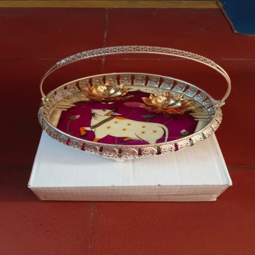 Royal Gifting Basket with Sacred Cow and Lotus Motif