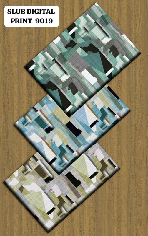 9019 Slub Cotton Shirting Fabric Digital Discharge