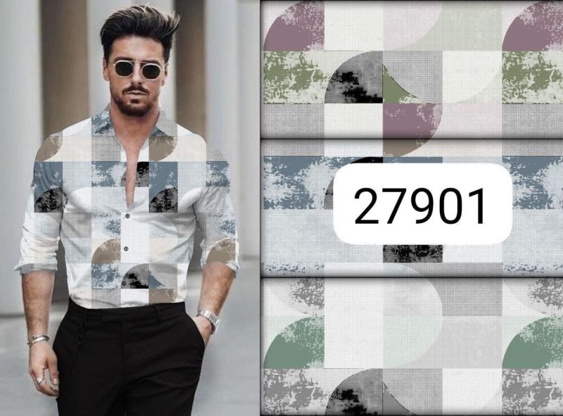 Printed Both Side Laffer Print Shirting Fabric