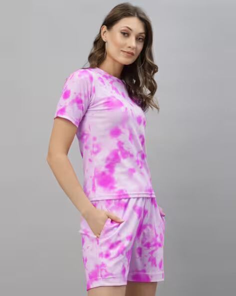 Women\'s Purple Nightsuit with Shorts