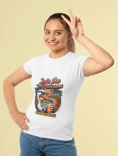 Join the Pelicans Graphic Round Neck T Shirt
