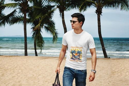 Paradise Life Beach Round Neck T Shirt