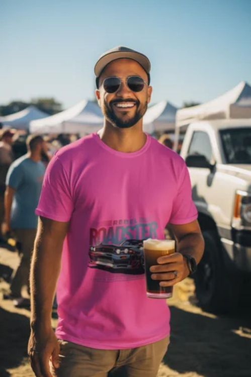 Polyester Rebel Roadster Pink Nitro Drift Graphic Printed T-Shirt