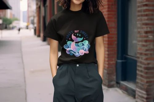 Salty But Sweet Mermaid Round Neck T Shirt
