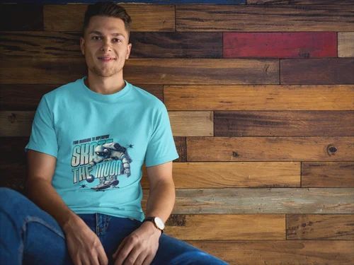 Skate the Moon Astronaut Round Neck T Shirt