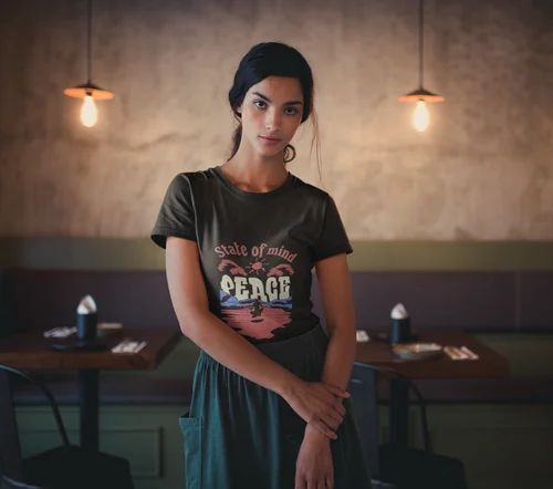 State OF Mind Peace Round Neck T Shirt