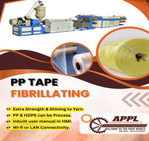 PP Tape Fibrillation Extrusion Line for Making Carpet Backing Yarn