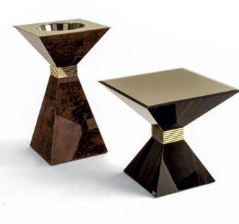 Wood Metal Sofa Side Tables for Drinks, Snacks