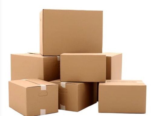 Cardboard Plain Laminated Corrugated Boxes, Color : Brown