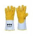 Split Leather Welder Plus Gloves, Color : Blue, Natural