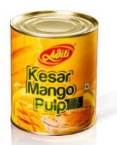 Kesar Mango Pulp Sweetend, Packaging Type : Saffron, Weight : 850 Gm