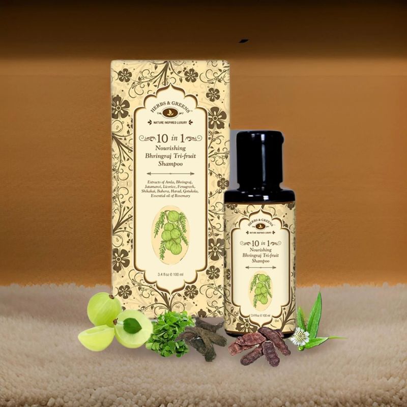 10 In 1 Nourishing Bhringraj Tri-Fruit Shampoo, 100 Ml