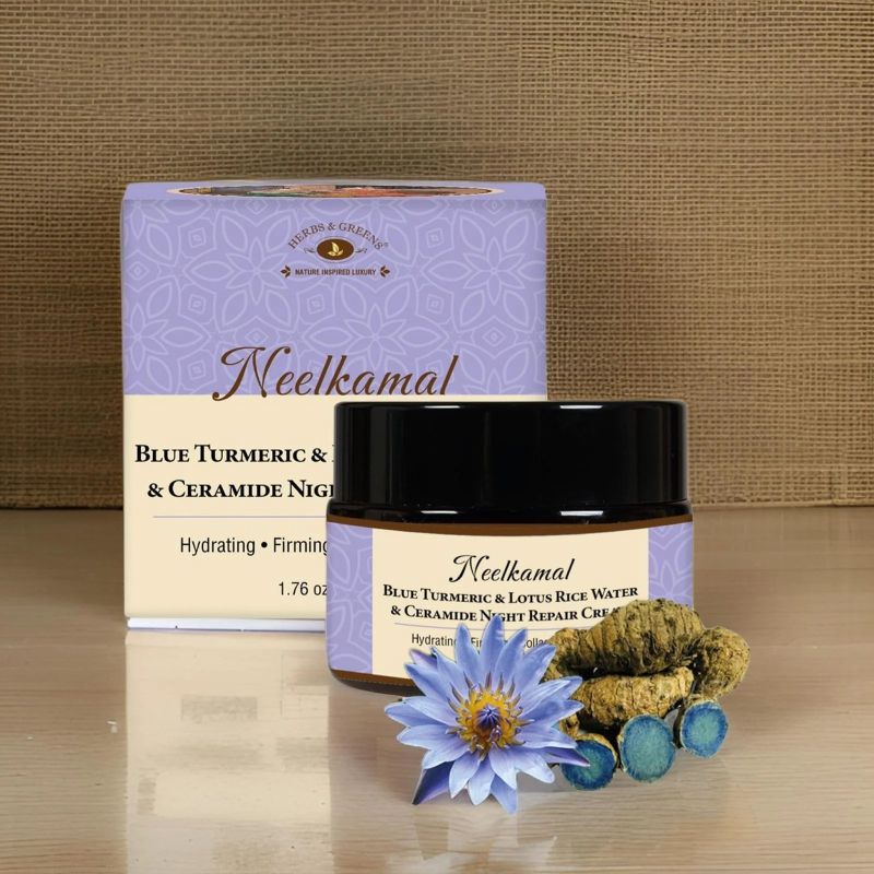 Blue Turmeric & Lotus Rice Water Ceramide Night Repair Moisturizer Cream