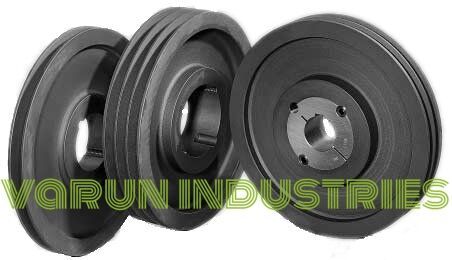 Steel Multi Grooved Taper Lock Pulley, Color : Black
