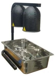 Stainless Steel Food Warmer 2 Lamp (Double Slot), For Commercial