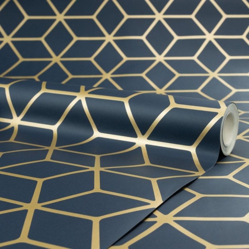 Black With Gold Designer Wallpaper