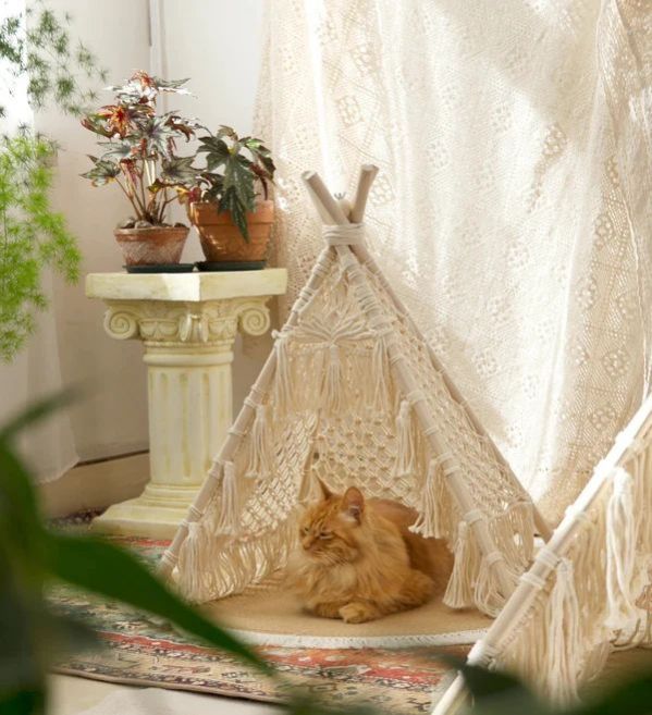 Handmade Macrame PET Teepee Tent