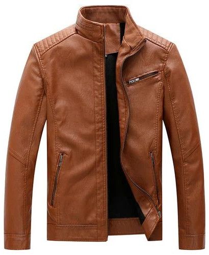 Mens European Style Leather Jacket