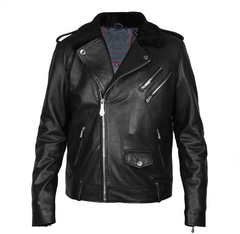 Mens Genuine Leather Biker Jacket