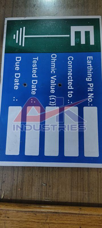 Earthing Pit Name Plate