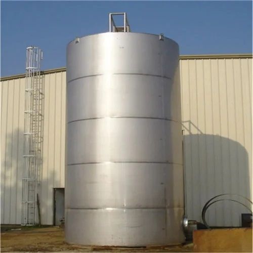 Stainless Steel Coated Raw Material Storage Tank, Color : Metallic