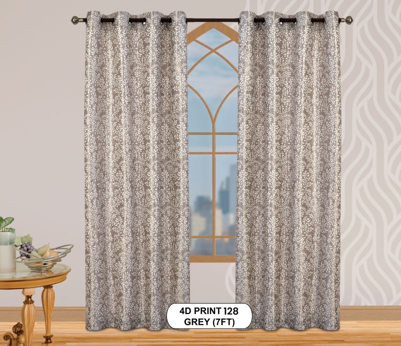4d Print 128 Grey Luxurious Light Window Curtains