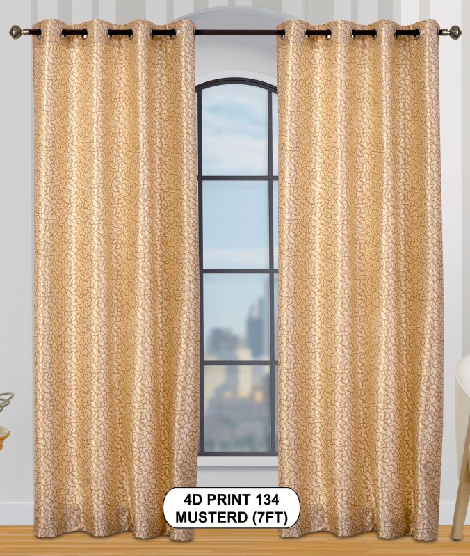 4d Print 134 Musterd Luxurious Light Window Curtains