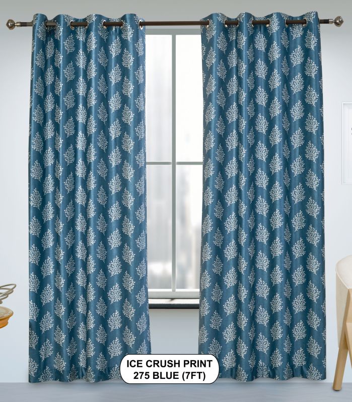 Ice Crush Print Blue Light Filtering Warp Knitted Window Curtains