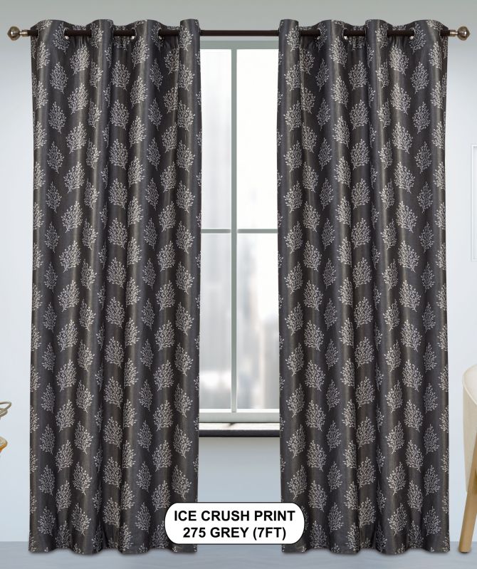 Ice Crush Print 275 Grey Light Window Curtains
