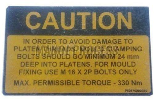 Aluminium Caution Name Plate