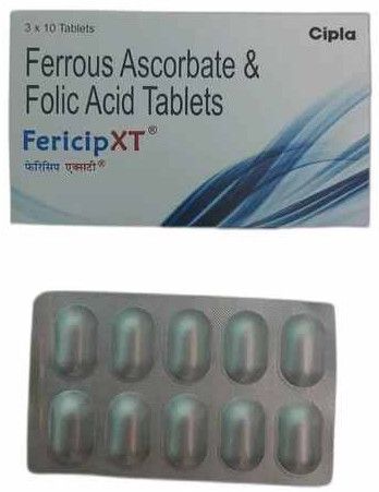 Fericip XT Ferrous Ascorbate Folic Acid Tablet