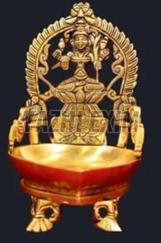 goddess kamatchi brass oil lamp