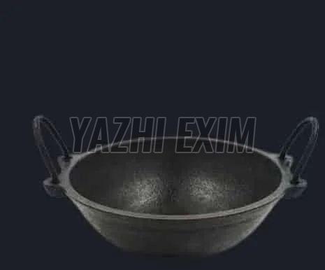 Metal Round Kadai, Color : Black for Cooking