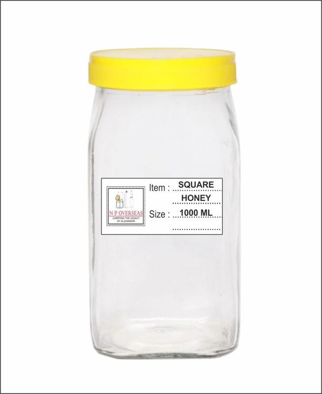 1000 Ml Sq Honey Glass Jar
