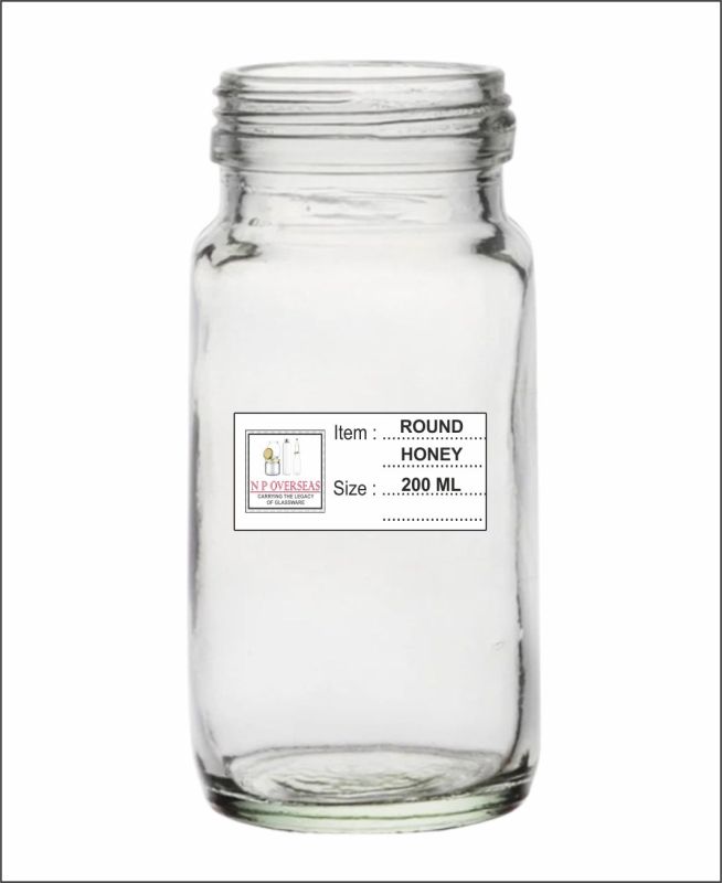 200 ml round honey glass jar