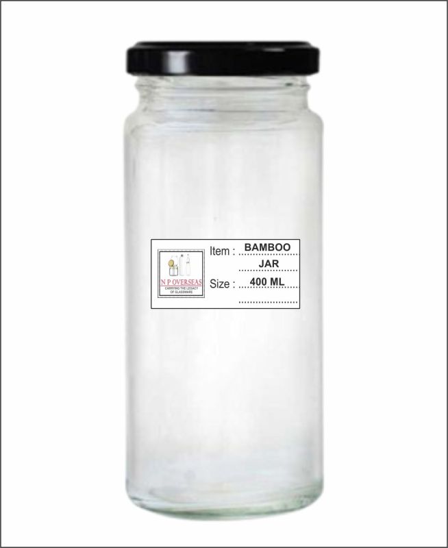 400 ml bamboo glass jar