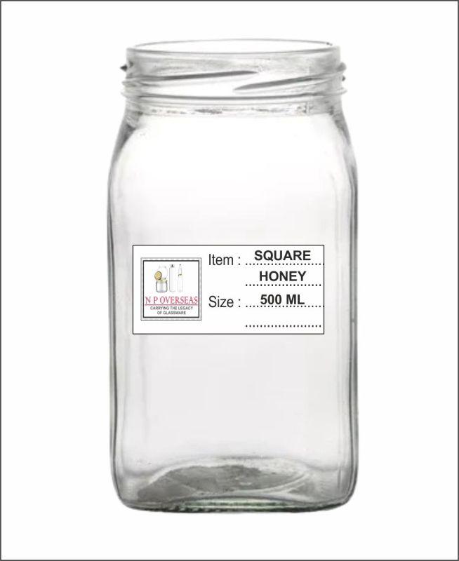 500 Ml Sq Honey Glass Jar