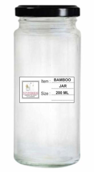 200 Ml Bamboo Glass Jar
