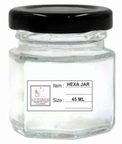 45 Ml Hexa Glass Jar