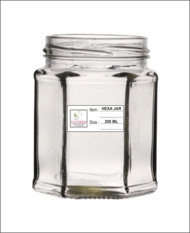 200 Ml Hexagonal Glass Jar