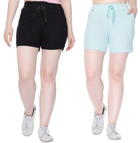 Ladies Plain Sports Shorts M, XL for Casual Wear