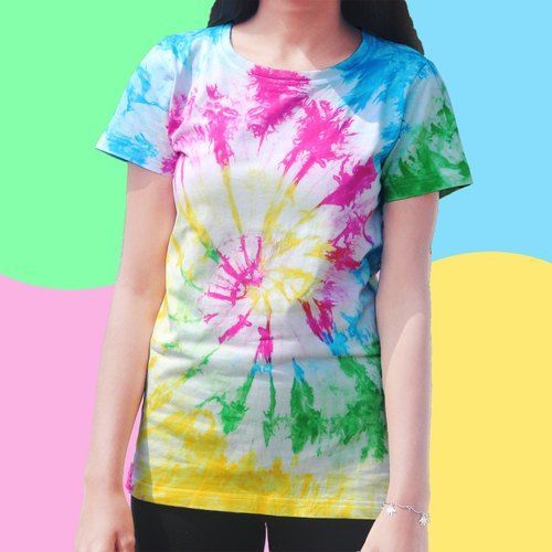 Ladies Cotton Tie Dye T Shirt for Casual Wear
