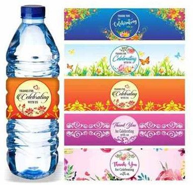 Adhesive Water Bottle Label Sticker, Color : White