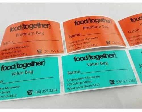 Glossy Finish Paper Bag Label, Color : Assorted