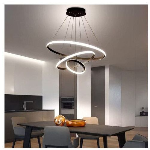 Spiral 3 LED Ring Chandelier Hanging Ceiling Pendant Light