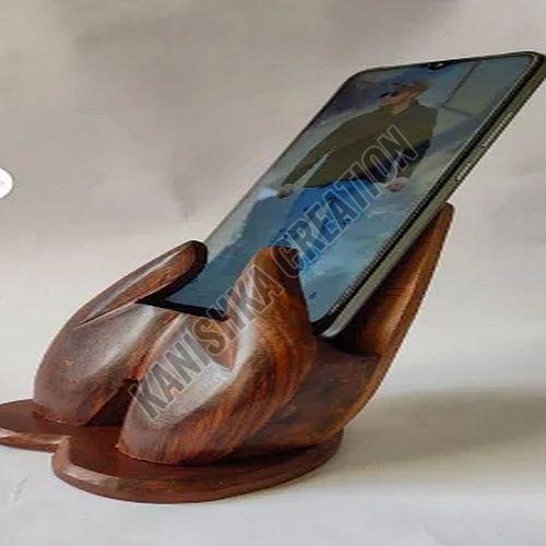 Hand Shape Wooden Mobile Stand