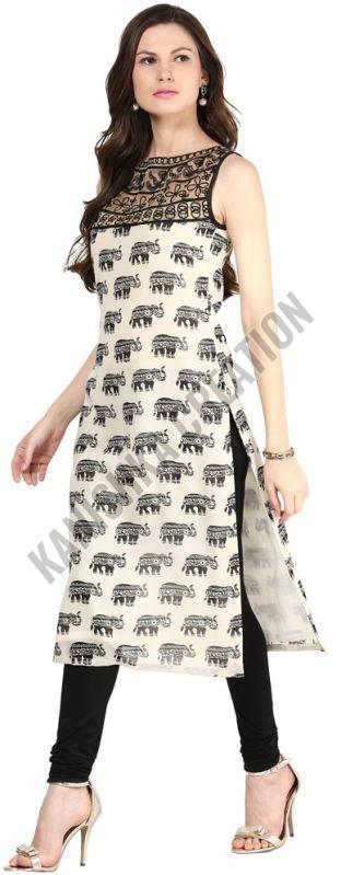 Ladies Sleeveless Cotton Kurti