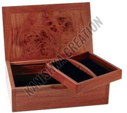 Rectangular Brown Wooden Jewelry Box