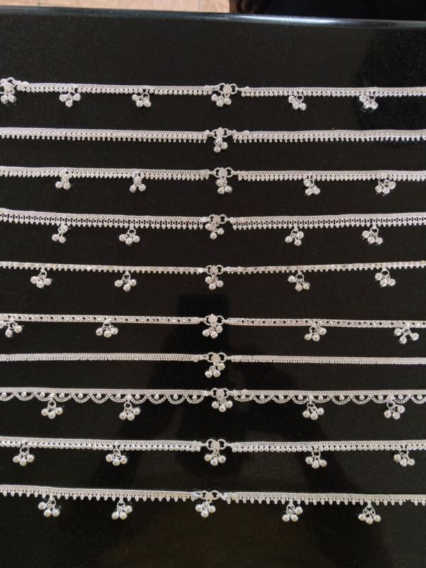 Ladies Ghungroo Silver Anklets